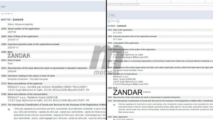Renault ha registrado el nombre Zandar