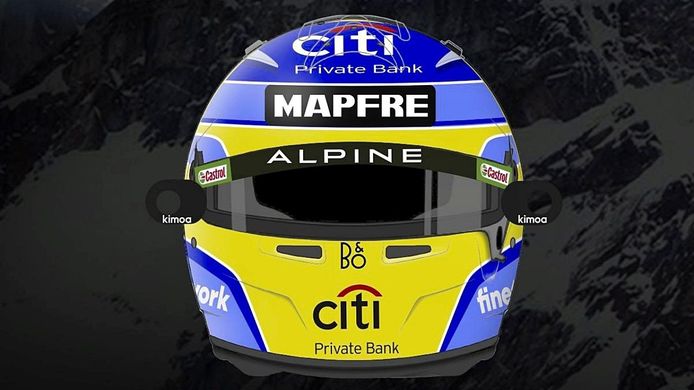 Este es el casco que utilizará Fernando Alonso con Alpine F1