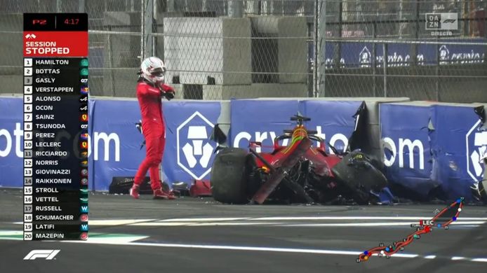 Leclerc protagoniza el primer accidente fuerte en Jeddah