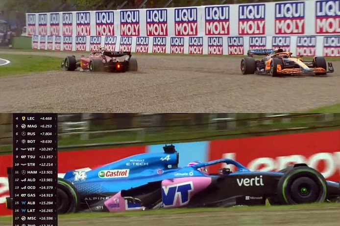 Debacle española en Imola: Sainz echado de pista y Alonso pierde medio coche