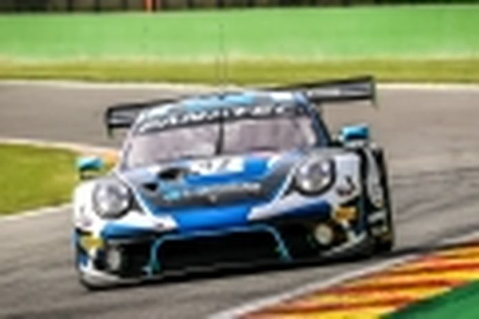 The #47 KCMG Porsche leads the second day of the Spa 24 Hours test