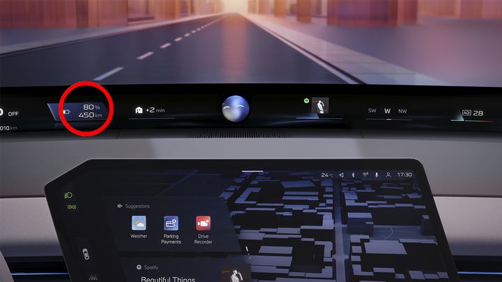 Vista del nuevo sistema de información y entretenimiento del BMW iX3