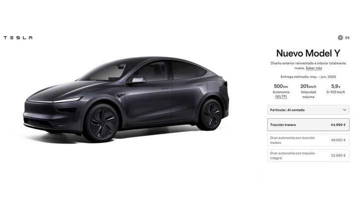 Las nuevas versiones del Tesla Model Y ya se pueden configurar online.