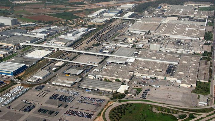 Vista aérea de la fábrica de Ford en Almussafes, Valencia