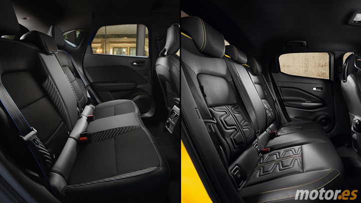 Renault Captur y Nissan Juke - asientos traseros