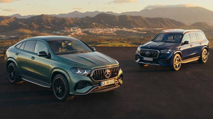 Vista lateral frontal de los nuevos Mercedes-AMG GLE 63 S 4MATIC+ Coupé y Mercedes-AMG GLE 63 S 4MATIC+